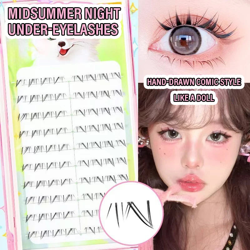 Large Capacity Segmented Lashes Transparent Black Band Sunflower False Eyelashes Natural Soft Fairy Style for Effortless Volume HIP 20