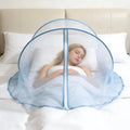 Foldable Pop-Up Bed Mosquito Net with Zipper – No Install Pop-Up Mosquito Net HIP Blue