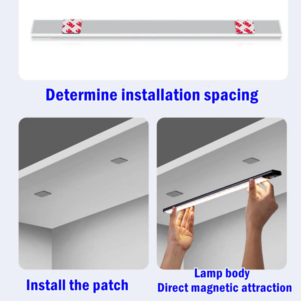 LDHLM USB Rechargeable Motion Sensor LED Under Cabinet Light LED Cabinet Light HIP