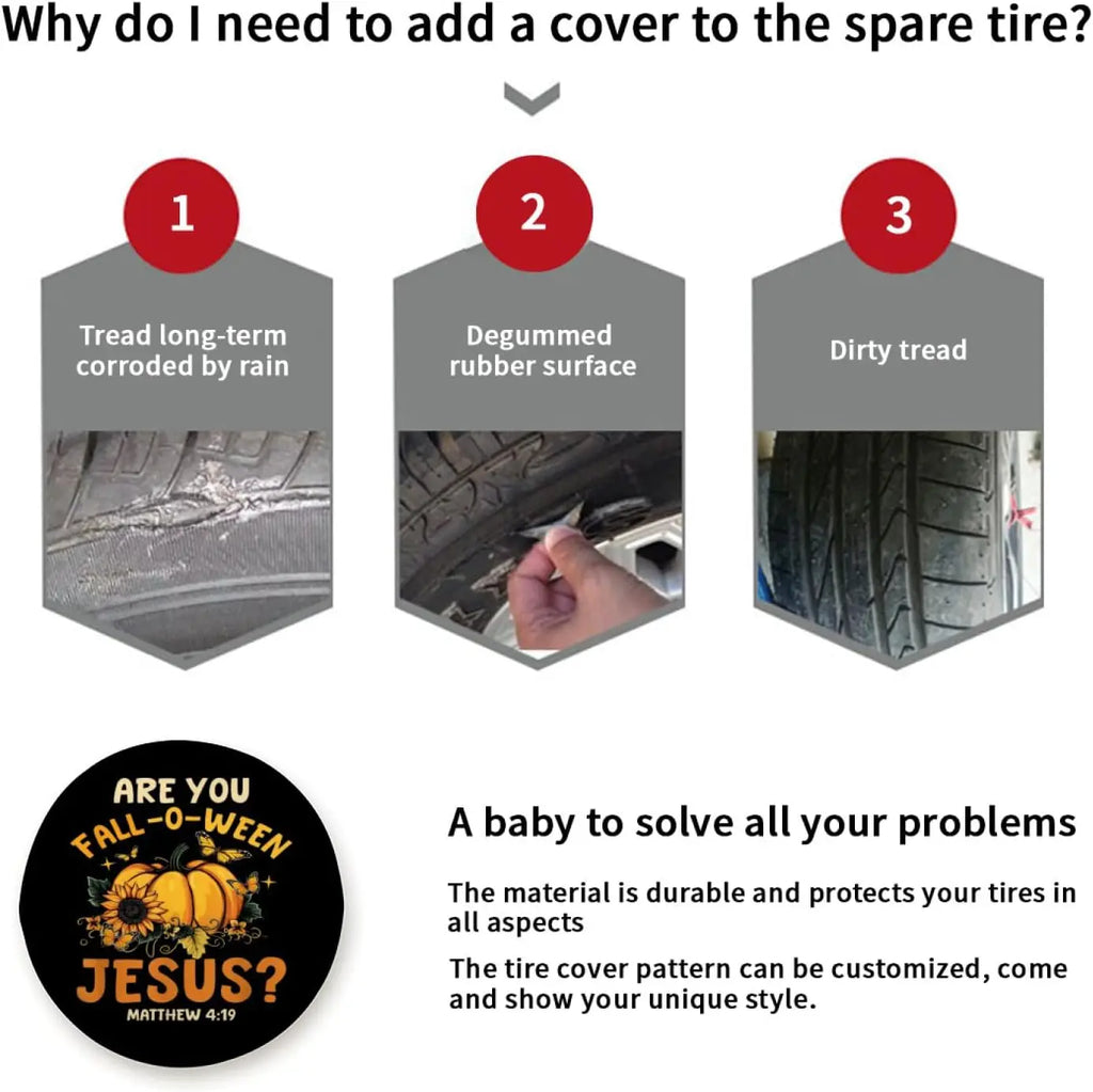 Christian Halloween Spare Tire Cover – Waterproof Universal Fit Spare Tire Cover HIP