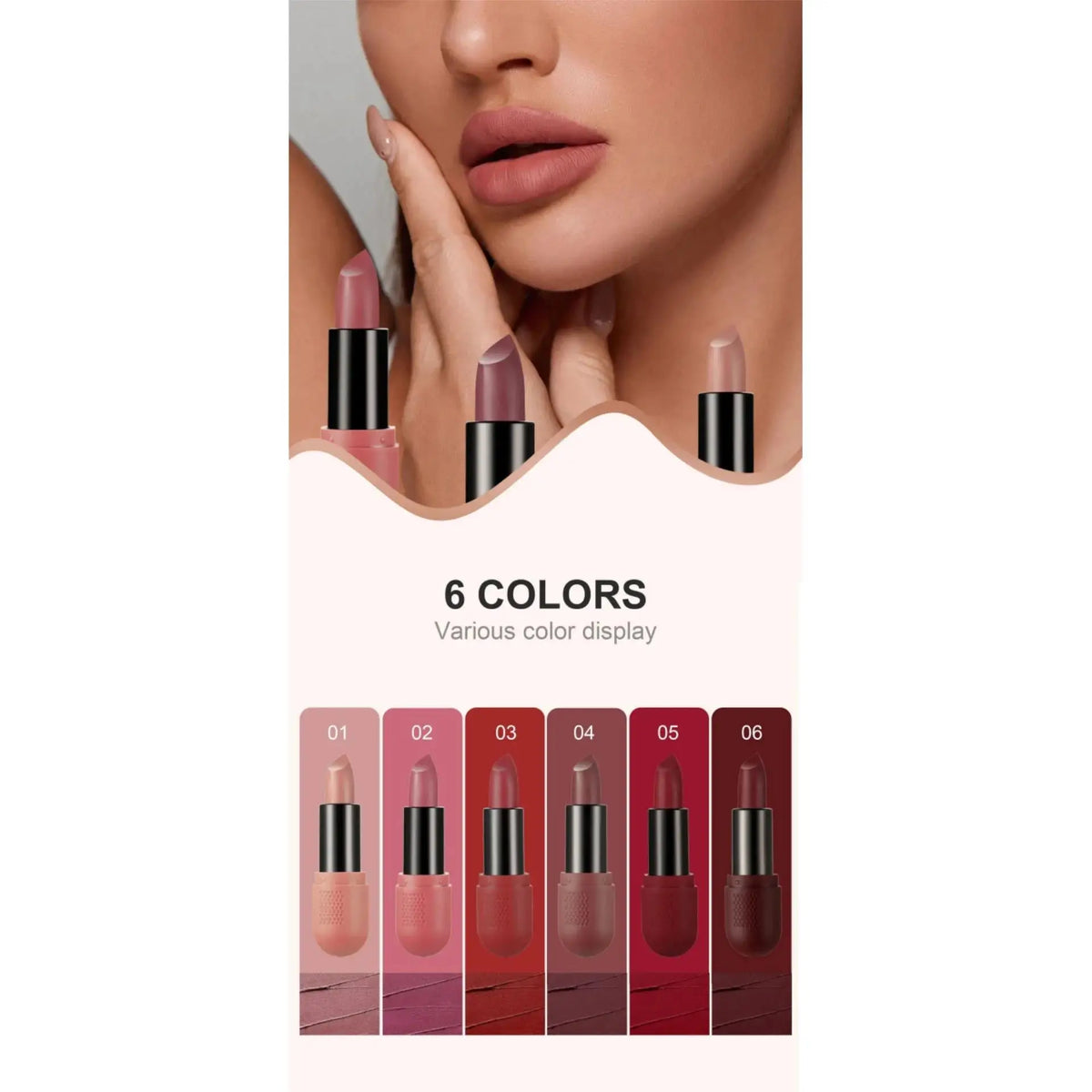 Handaiyan 6-Color Velvet Matte Lipstick Set – Gift Box Matte Lipstick Set HIP