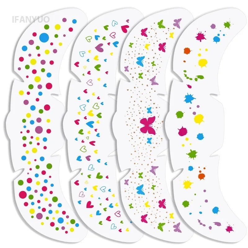 6pcs Flower Butterfly Freckles Makeup Patches Watercolor Heart Valentine Christmas Party Fake Freckles Temporary Tattoo Stickers HIP