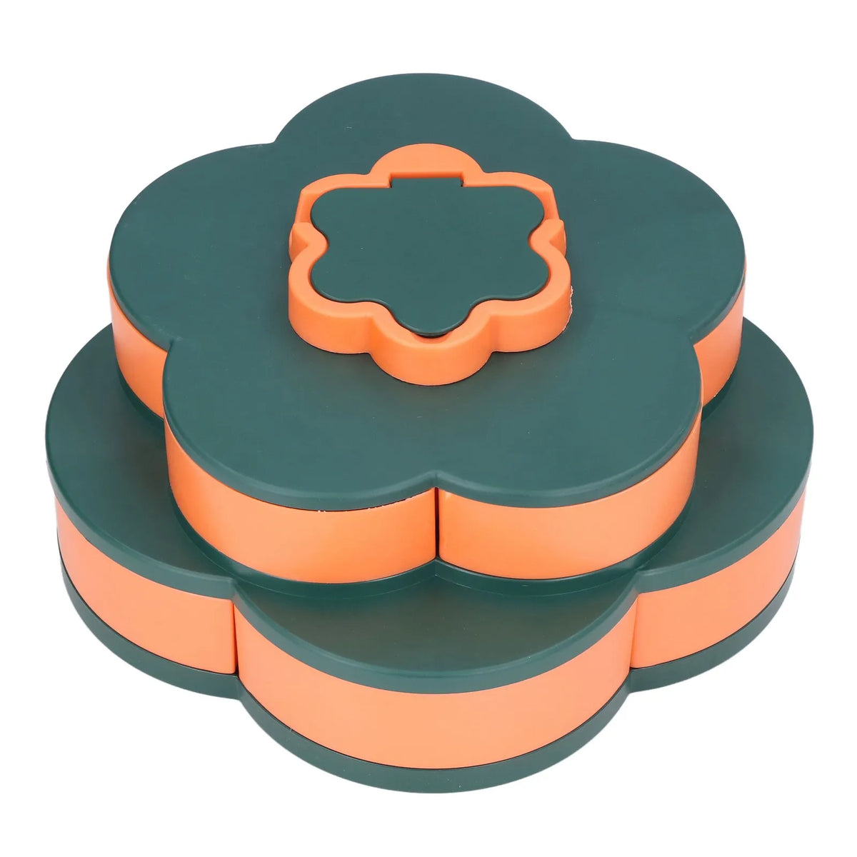 Snack Serving Tray Multifunction Large Capacity Flower Shape Nut Candy Serving Container for Home HIP two layers