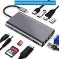 OULLX 11-in-1 USB-C Hub – HDMI 4K, VGA, RJ45, PD Charging USB-C Multiport Hub HIP Default Title