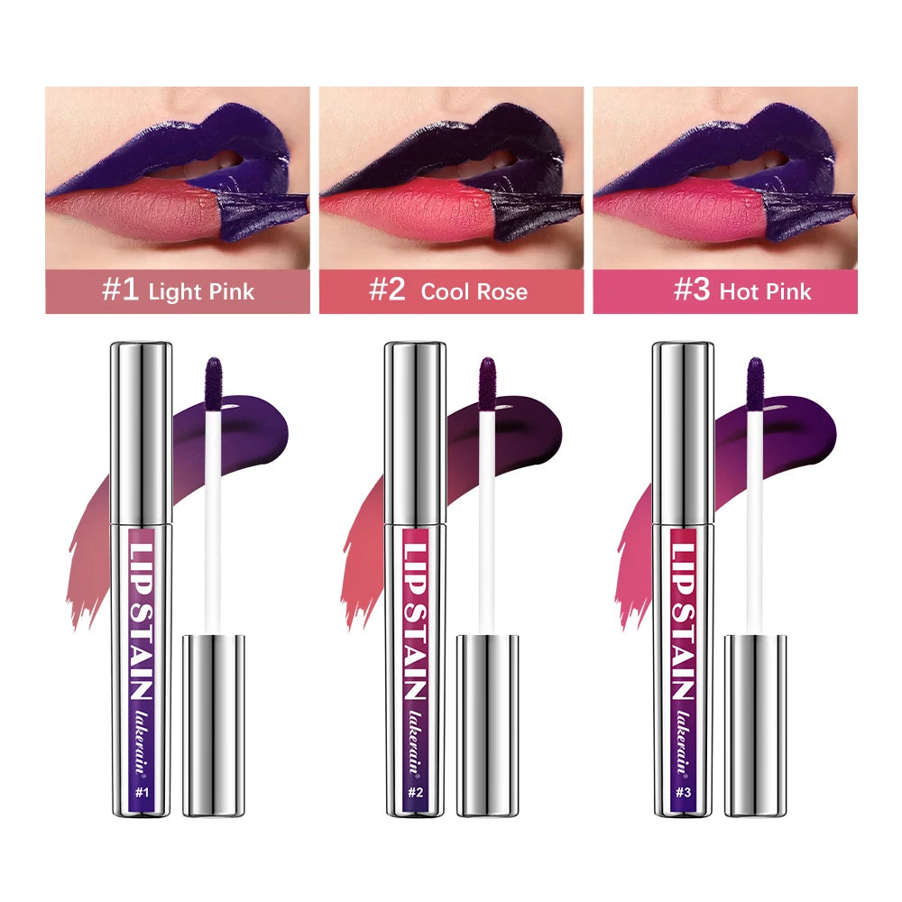 Peel Off Lip Stain Waterproof Long Lasting Pink Lip Tint Transfer Proof Non-stick Cup 3 Colors Lip Stain Women's Cosmetics HIP 3 pcs