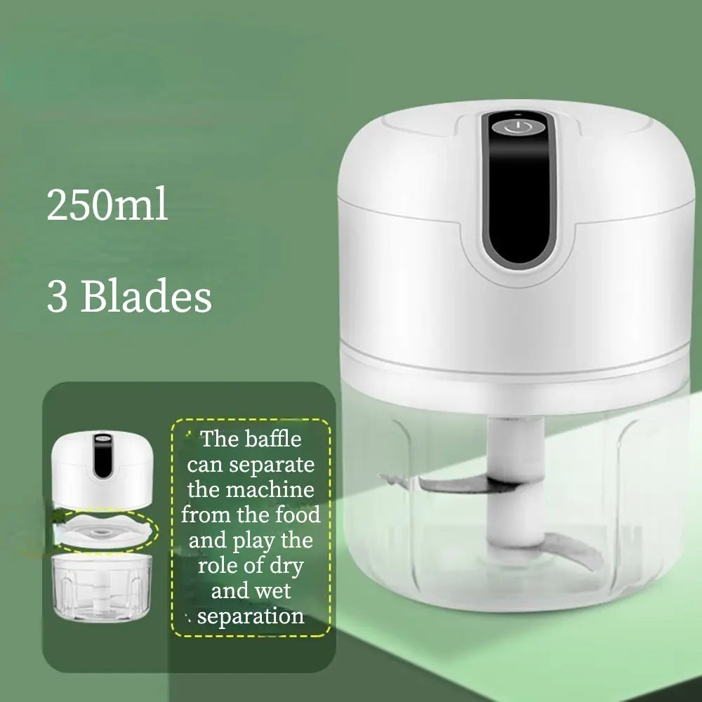 Mini Electric Garlic Chopper – USB Rechargeable | 250ml Electric Food Chopper HIP WHITE