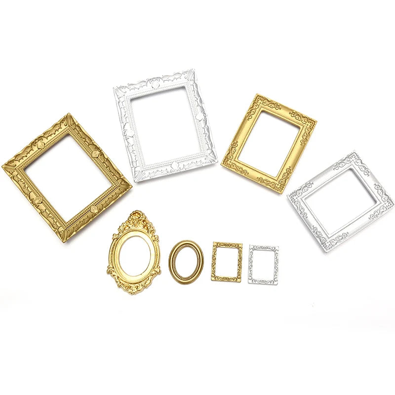 DIY Mini Vintage Oval Resin Photo Frames – Dollhouse Craft Miniature Craft Accessory HIP