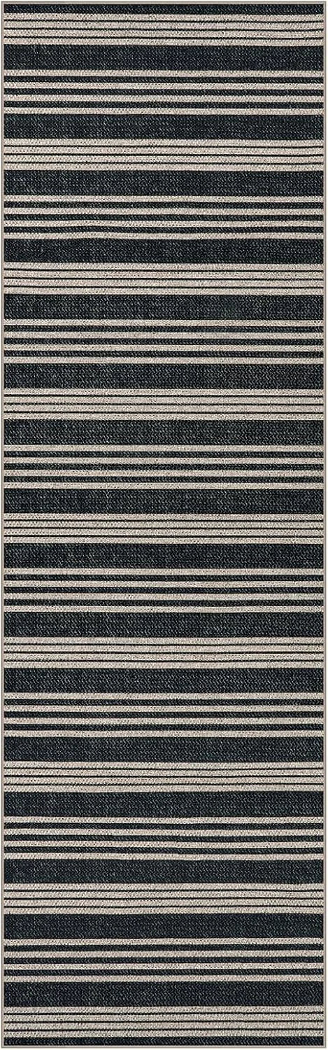 Farmhouse Kitchen Runner Rug – Non-Slip, Easy Clean Striped Kitchen Runner Rug HIP 1 40x120cm