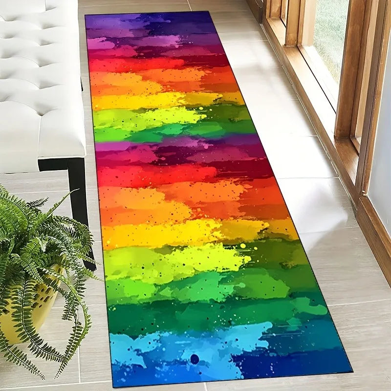Anti-Slip Floral Rectangular Rug – Kitchen, Bath & Living Room Decorative Area Rug HIP
