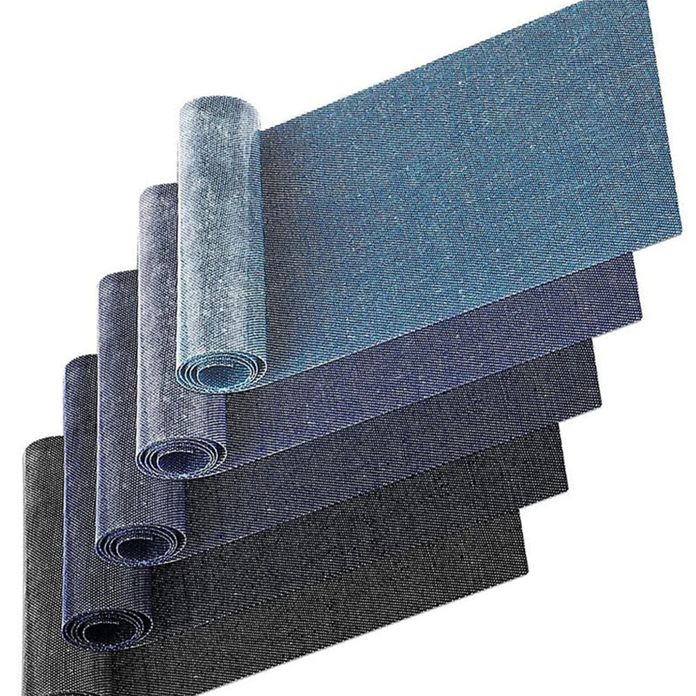 8cm x 51cm Jean Iron on Patches Rectangle Black Blue Patch For Inside and Outside Denim Garment Jacket Hole Repairing Decoration HIP 01