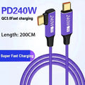240W USB-C to USB-C Cable PD3.1 Fast Charging – 5A 48V USB-C Charging Cable HIP 2 meter Purple