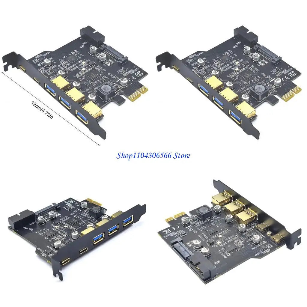 USB 3.2 Gen1 Type-C PCIe Card Hub – 5-Port PCI Express Adapter PCIe USB Expansion Card HIP CN