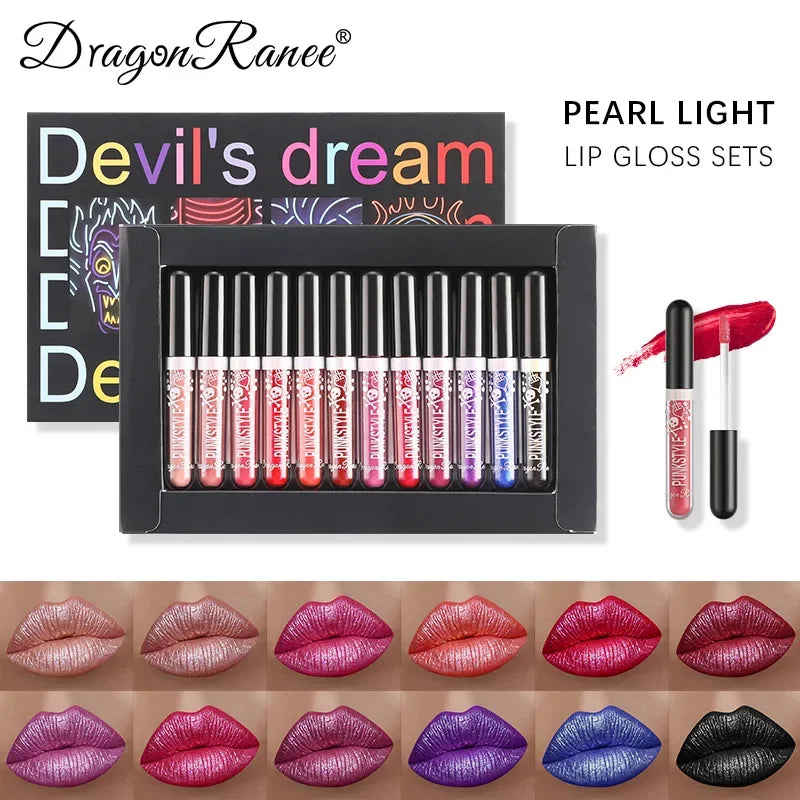 Dragon Ranee 12-Pc Diamond Glitter Lip Gloss Set | Halloween Lip Gloss Set HIP
