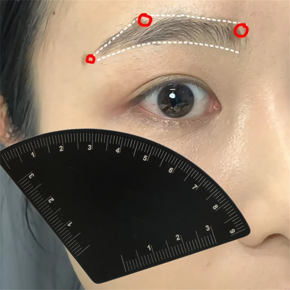 6 Shapes Drawing Eyebrow In 1 Minute Desgin Ruler Microblading Mapping Tool Shaping Permanent Drawing Tattoo Guide Ruler Eye Mak HIP Black C 1PC