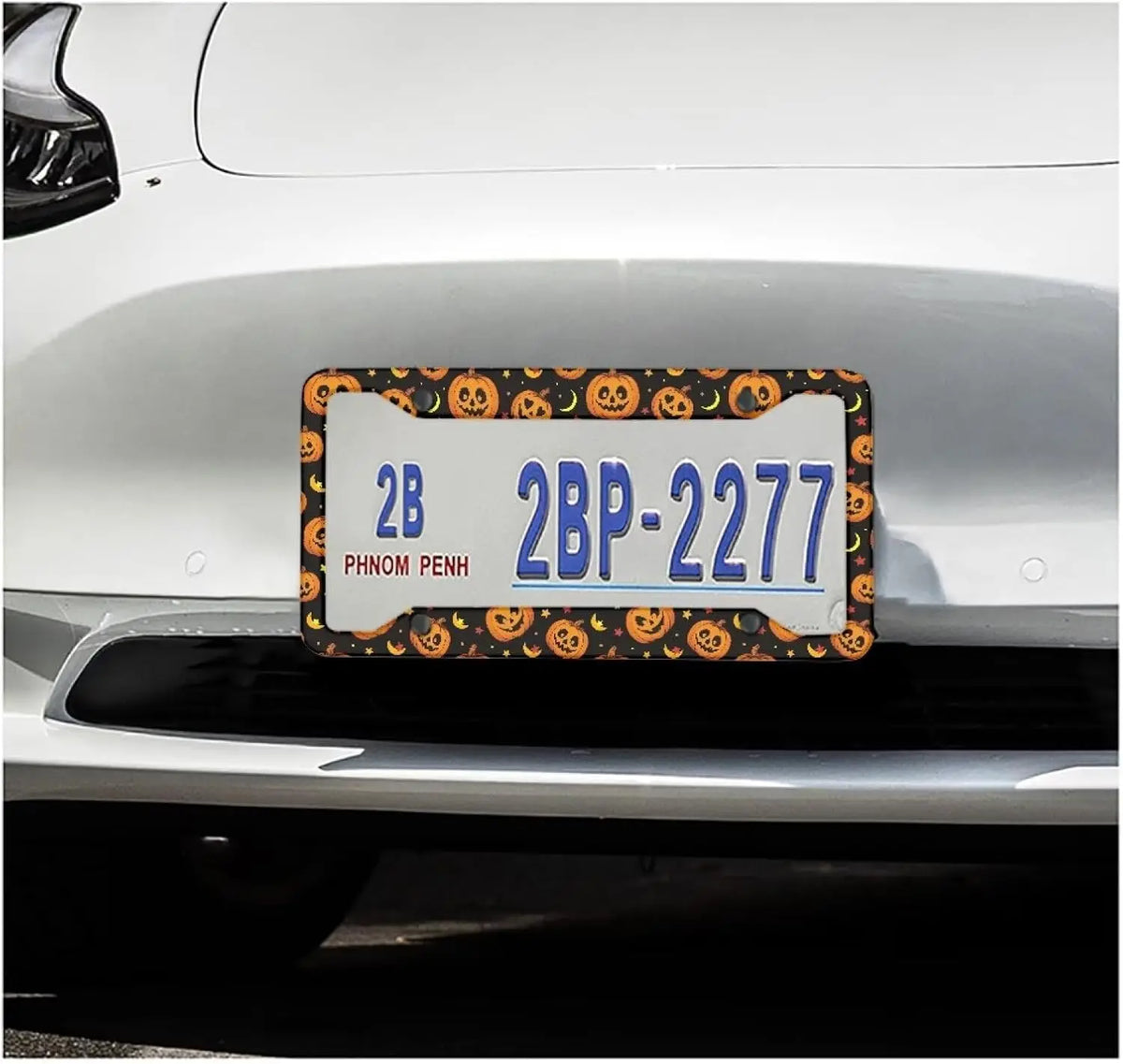 Halloween Pumpkin Moon Star Aluminum License Plate Frame Set License Plate Frame HIP