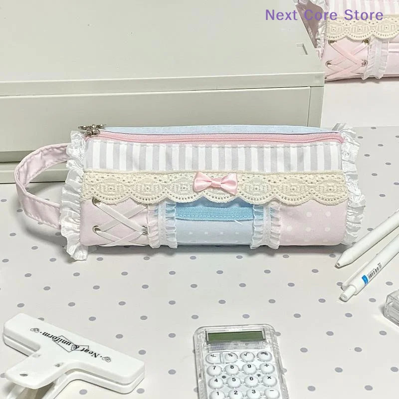 Cute Lace Pencil Case – Large Capacity Stationery Bag Lace Pencil Case HIP