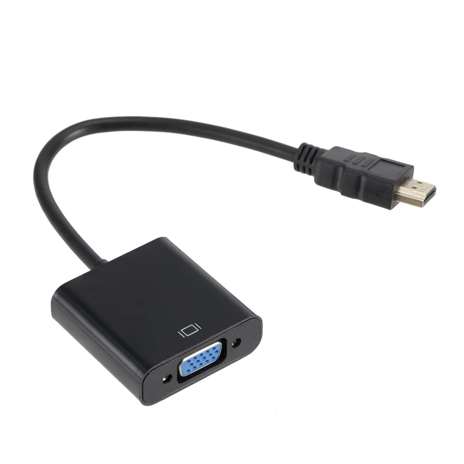 HDMI to VGA Adapter Full HD 1080P with Audio & USB Power HDMI VGA Adapter HIP Black