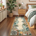 Jungle Tiger Print Anti-Slip Runner Rug – Green Animal Print Runner Rug HIP 4 50X150cm-Felt