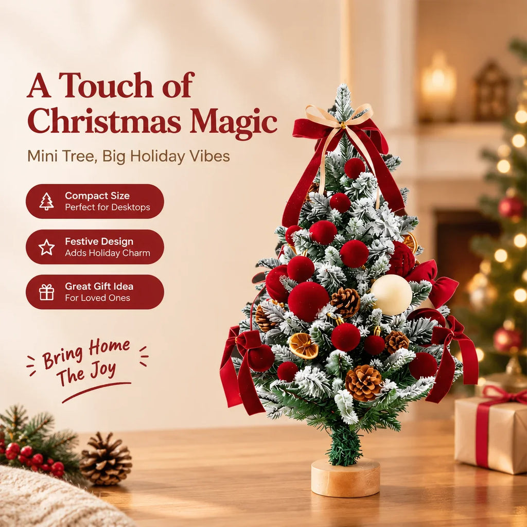 Mini Exquisite DIY Desktop Christmas Tree Ornament Home Festival Decoration Christmas Desktop Small Tree Christmas Tree Decor HIP