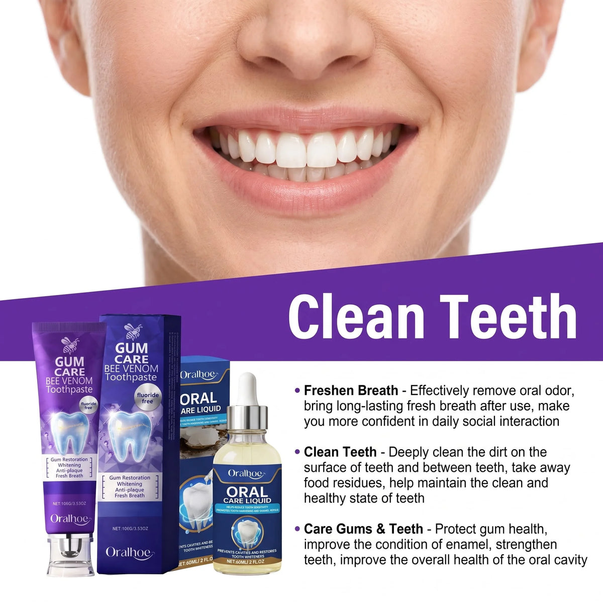 Enamel Care Toothpaste & Dental Serum Kit – Fresh Breath Dental Care Kit HIP