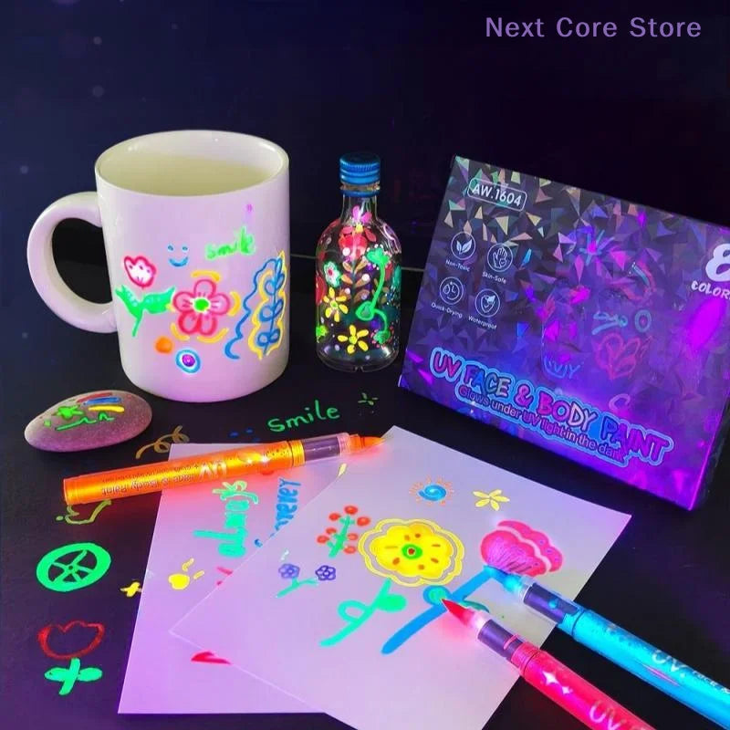 Colorful Fluorescent Face Paint Marker Pens – 1 or 8 Pcs Face Paint Markers HIP