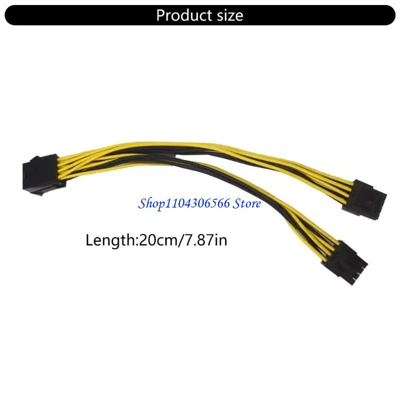 8-Pin CPU Power Extension Y Splitter Cable – 1 to 2 Male PC Power Cable HIP