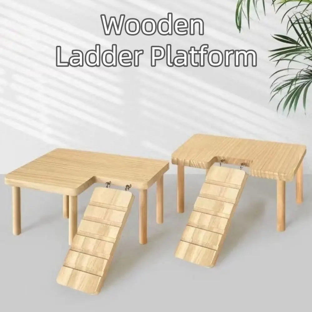 Wooden Hamster Ladder Platform – DIY Cage Stairs Toy Small Pet Cage Toy HIP