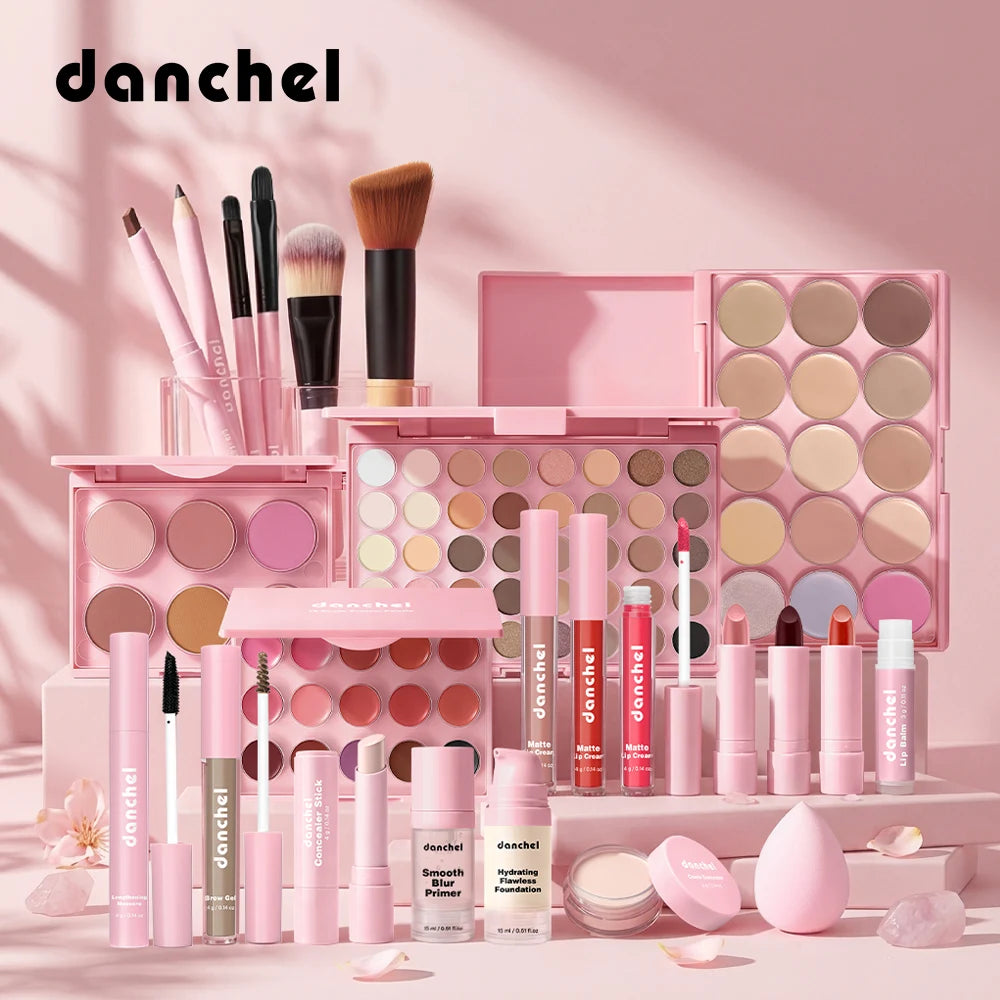 Christmas Gift All In One Full Face Makeup Kit With Concealer Contour Highlight Blush Eyeshadow Eyebrow Pencil Lip Makeup HIP