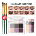 9 Colors Eyeshadow Palette With 3Pcs Brushes Long Lasting Waterproof Matte Shimmer Lying Silkworm Highlighter Daily Eye Makeup HIP 011 Silver