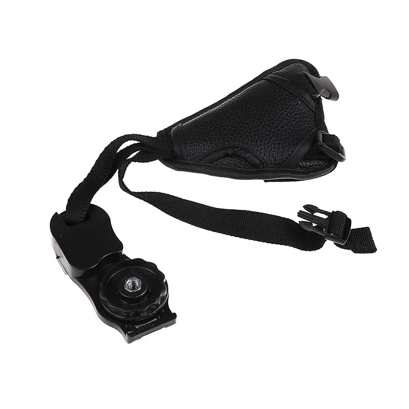 Black PU Leather Camera Hand Grip Wrist Strap – Universal Camera Wrist Strap HIP One Size
