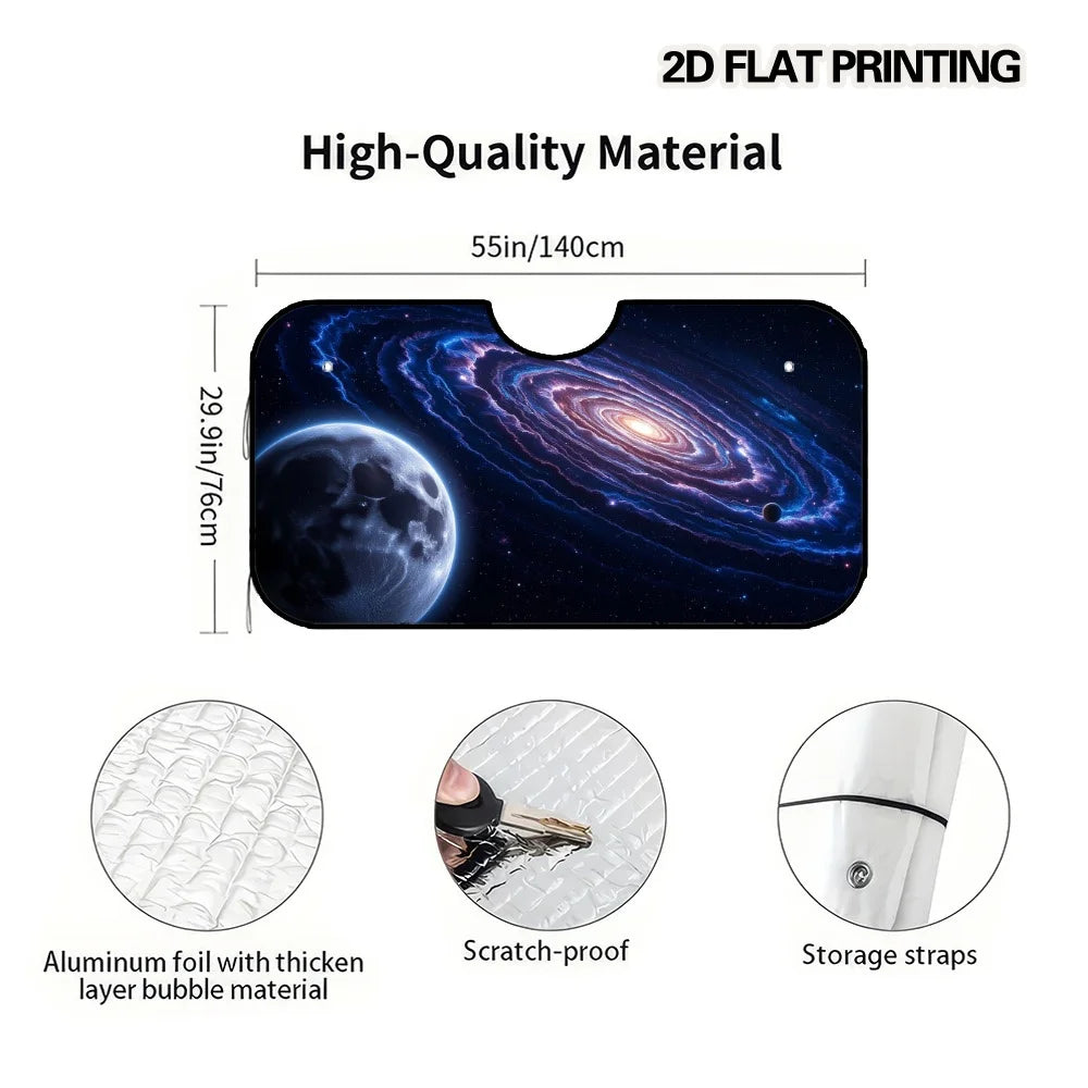 Galaxy & Moon Car Sun Visor – Universal Foldable Windshield Car Sun Visor HIP