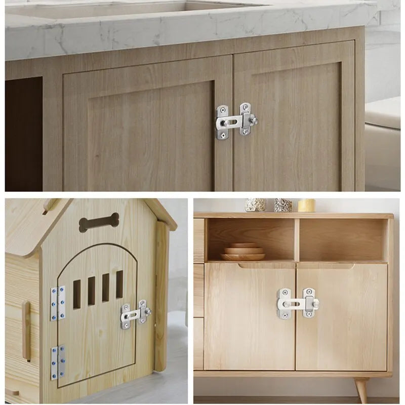 Sliding Barn Door Latch – Hook & Eye Bolt Lock 3" & 4" Door Latch Hardware HIP