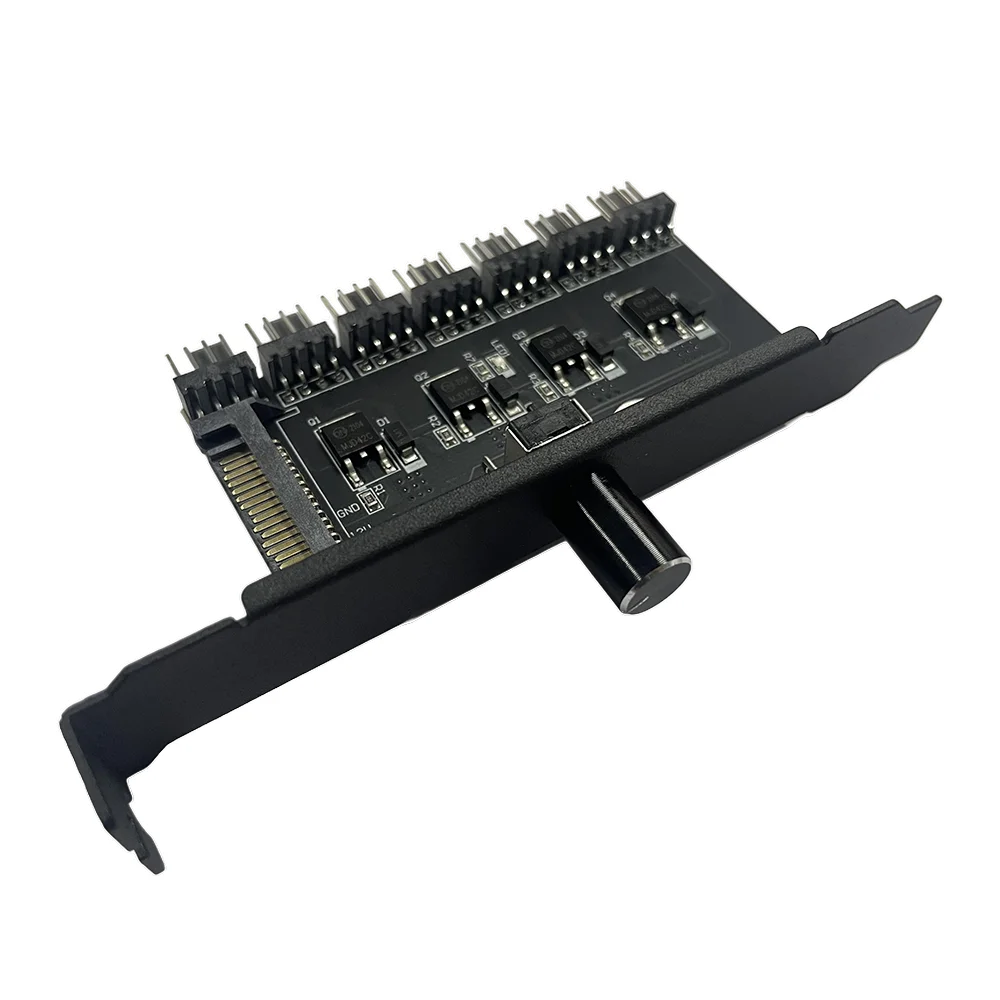 7/8-Channel PC Fan Hub Speed Controller 3Pin 4Pin SATA PC Fan Hub Controller HIP 7-Channel
