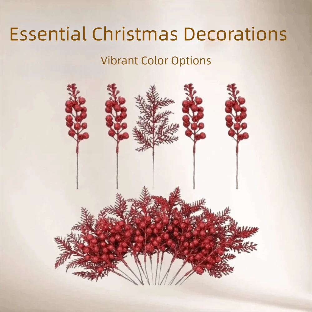 10-Pc Glitter Berry Bouquets Christmas Tree Ornaments Christmas Tree Ornaments HIP