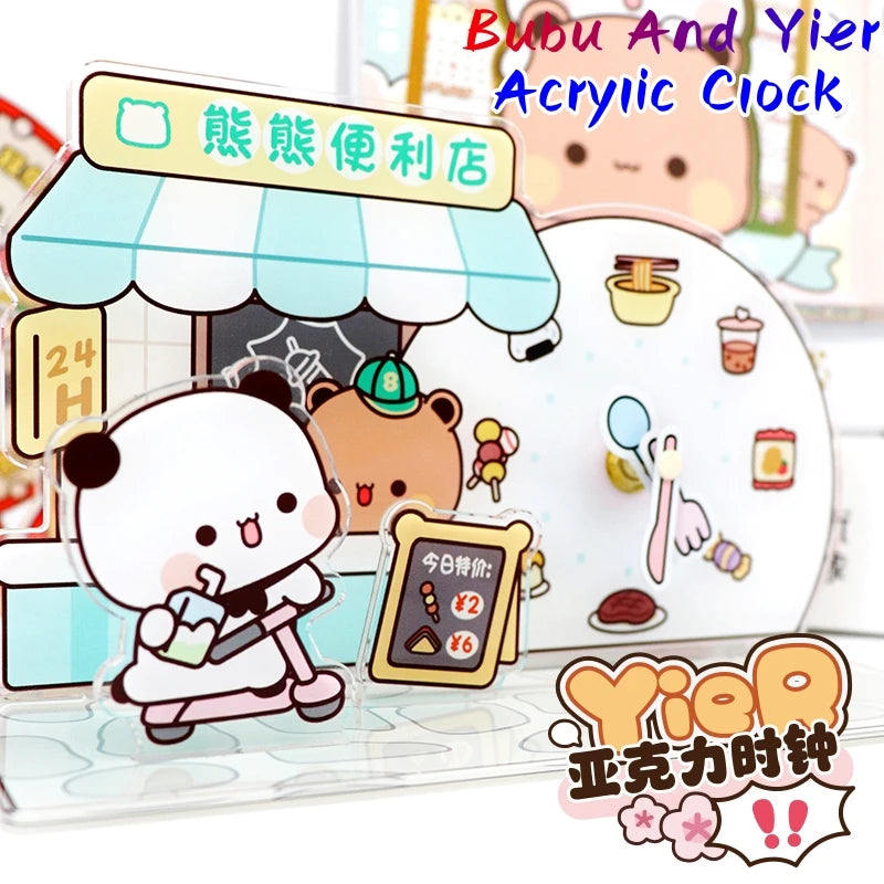 Bubu & Dudu Panda Acrylic DIY Clock – Anime Fan Gift Anime Collectible Clock HIP