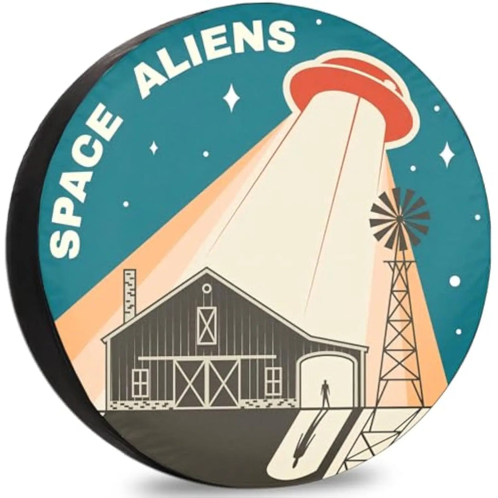 UFO Abduction Barn Spare Tire Cover – Weatherproof for RV SUV Spare Tire Cover HIP Acquiesce 14 in