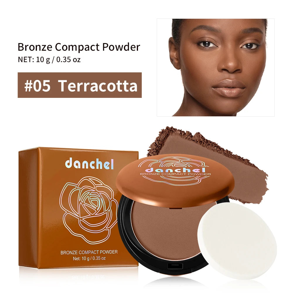 Long Lasting Compact Powder Waterproof Sweatproof Soft Matte Oil Control Setting Powder Face Makeup Cosmetic HIP 05Terracotta