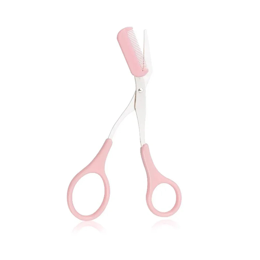 Eyebrow Trimmer Scissor Beauty Products for Women Eyebrow Scissors with Comb Stainless Steel Makeup Tools Beauty Scissors HIP Pink