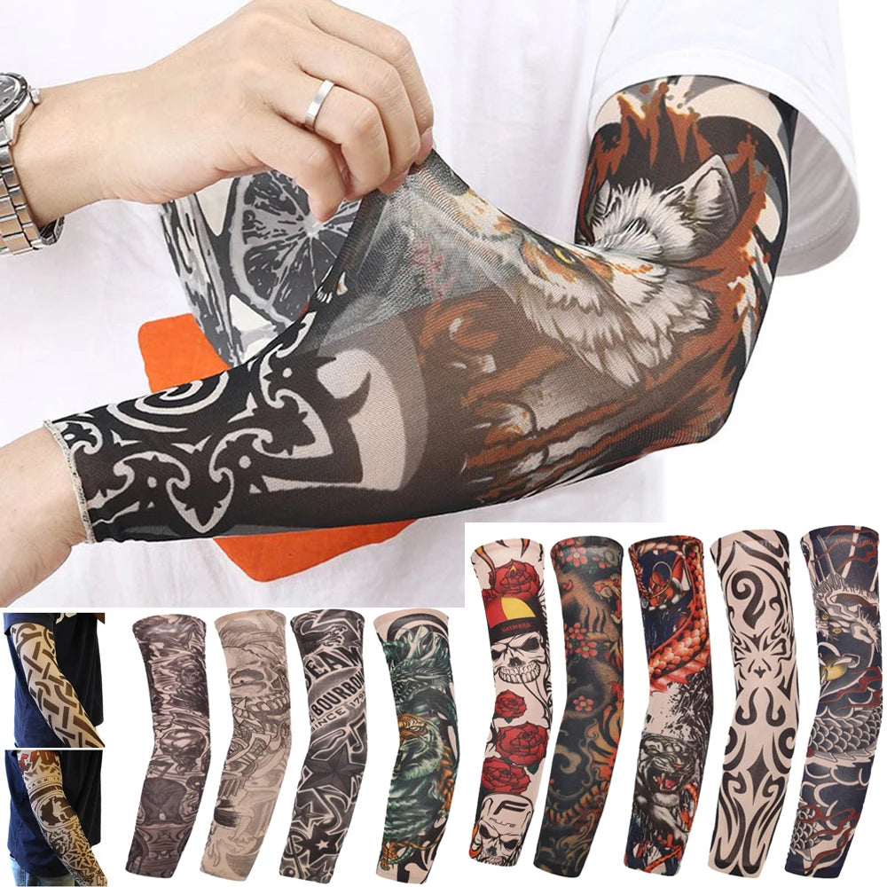Flower Tattoo Arm Sleeves – UV Sun Protection, Men & Women UV Arm Sleeve HIP