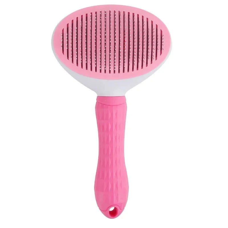 Self-Cleaning Pet Grooming Brush – Dog & Cat Dematting Comb Pet Grooming Brush HIP C791-Pink 1pcs