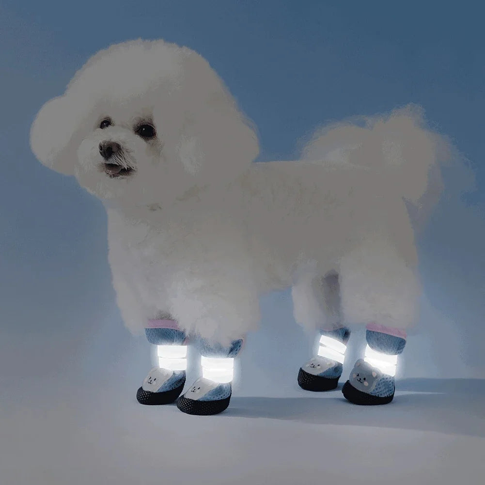 Cute Mesh Dog Sandals with Anti Slip Elasticity, Small Dog Boots with Soft Sole and Adjustable Paw Protection Shoe Cover HIP
