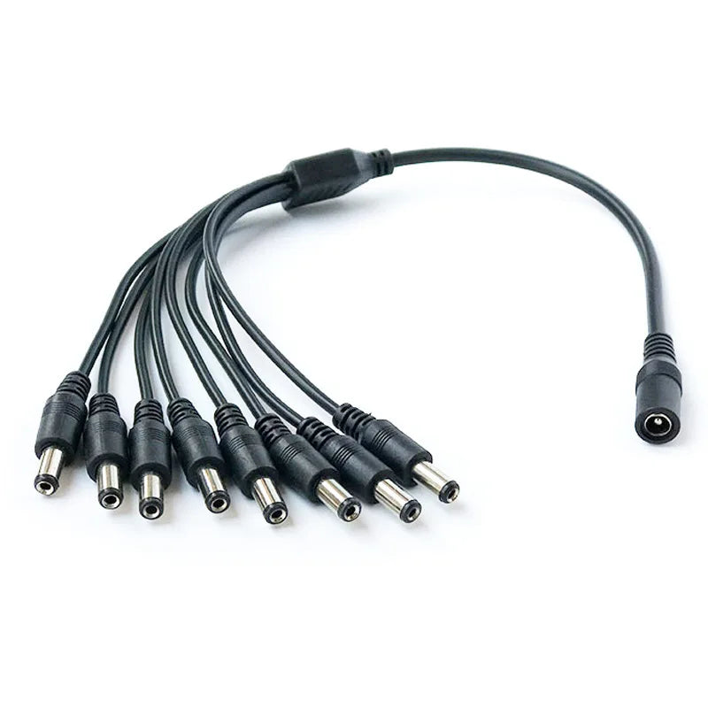 DC Power Splitter Cable 5.5x2.1mm – 1 to 2, 4 or 8 Output DC Power Splitter Cable HIP 1 to 8 40cm