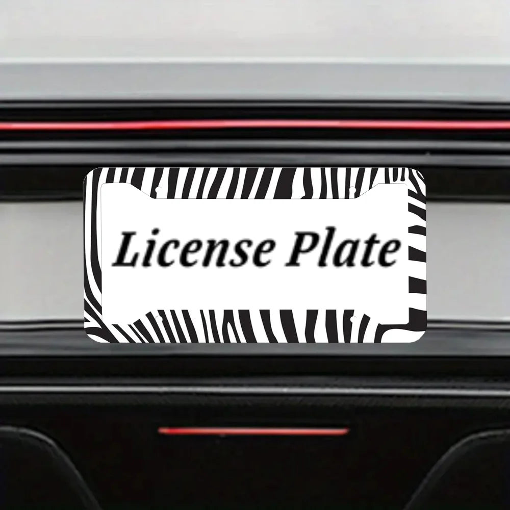 2-Pack Aluminum Zebra Stripe License Plate Frames – Unisex License Plate Frame HIP