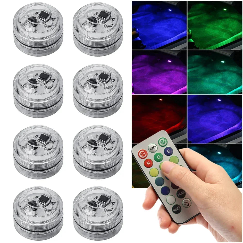 IP67 Waterproof Submersible LED Underwater Light Battery Operated RGB Night Light For Fish Tank Swimming Pool Wedding Party Lamp HIP