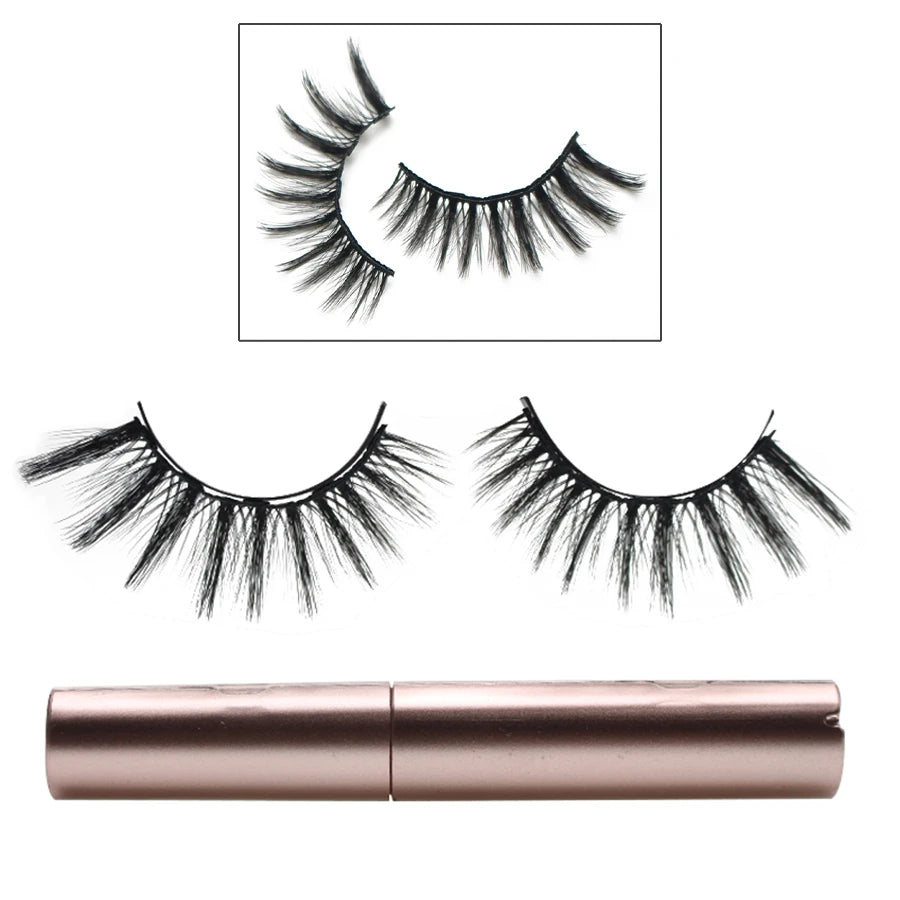1 Pair Magnetic Eyelashes 3D Mink False Eyelash Magnetic Eyeliner Waterproof Long Lasting Fake Eyelash Tweezer Kit 18 Styles HIP SA126