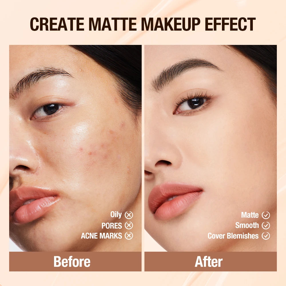 O.TWO.O Liquid Foundation Cream Face 30ml High Coverage Makeup Base Soft Mist Locking Waterproof Concealer Makeup Foundation HIP
