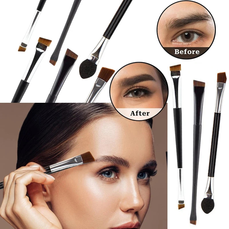 Professional Eyebrow Brush Eyeliner Angled Flat Head Blade Eye Liner Brow Contour Makeup Brushes Double-head Makeup Tool 1~10PC HIP