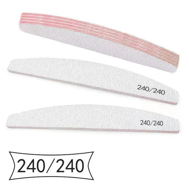 Professional Half Moon Nail Files 80–240 Grit | Manicure Set Nail File Set HIP C788 240 grit 25pcs