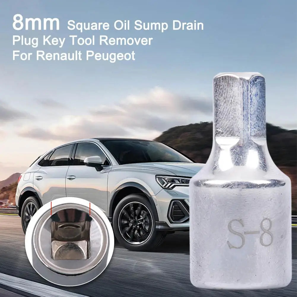 For Renault Peugeot Professional 8mm Square Oil Sump Drain Plug Key Tool Remover Fit Oil Pan Drain Screw Disassembly Tool HIP