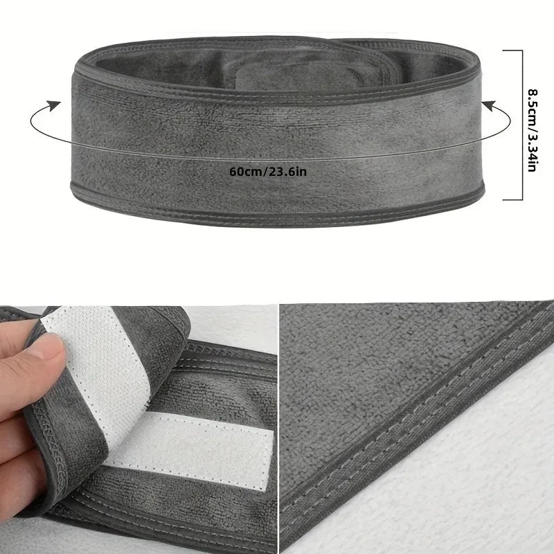 Women's Adjustable Wide Spa Headband – Soft Toweling Hair Band Spa Hair Headband HIP
